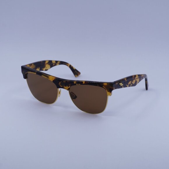 Bottega Veneta BV1003S 002 Sunglasses Spotted Havana Square Frame, Brown Lenses - Picture 1 of 10